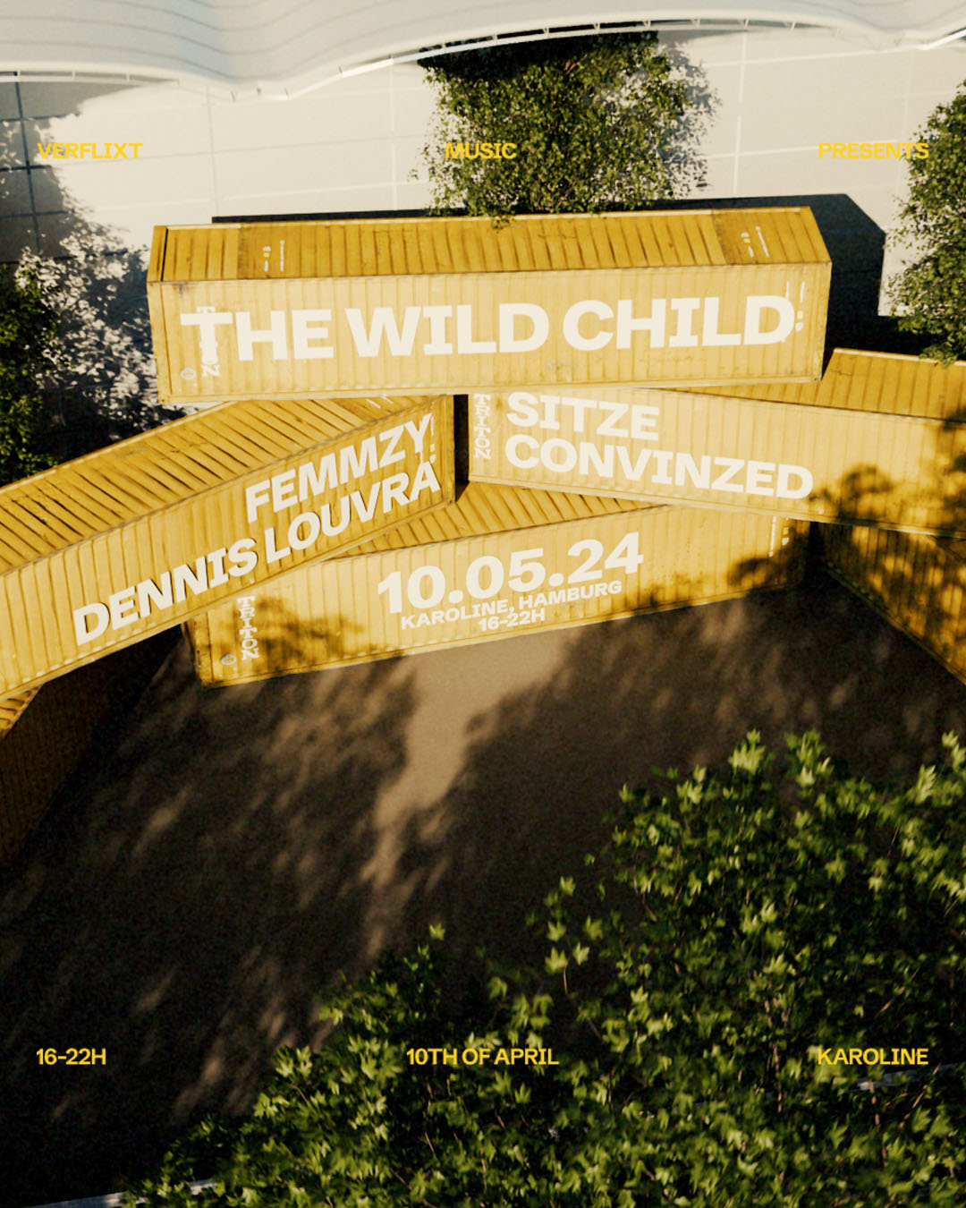 VERFLIXT MUSIC PRES. THE WILD CHILD (hybrid-set), FEMMZY, DENNIS LOUVRA, CONVINZED, SITZE @KAROLINE (OPEN-AIR)